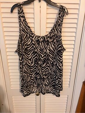 H&M Black and White Zebra-Print Camisole Tank